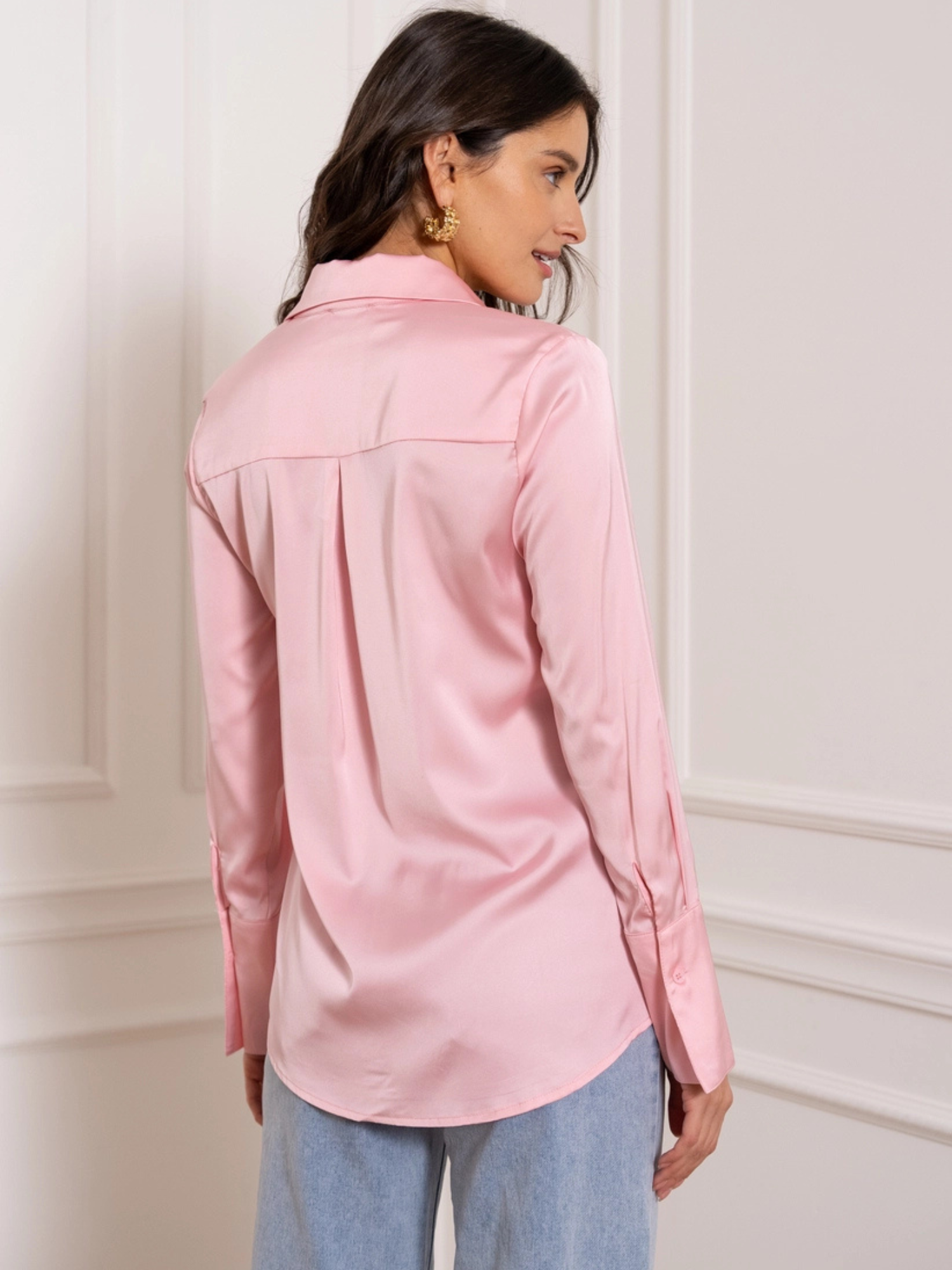 Camisa de satén de lujo