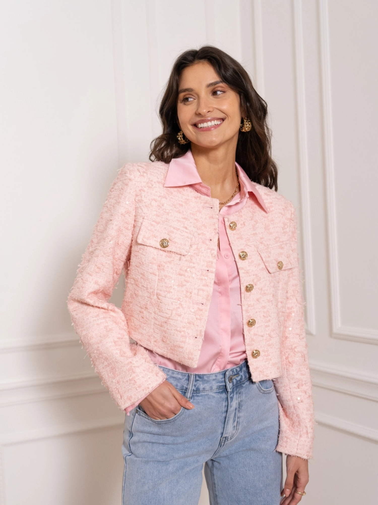 Camisa de satén de lujo