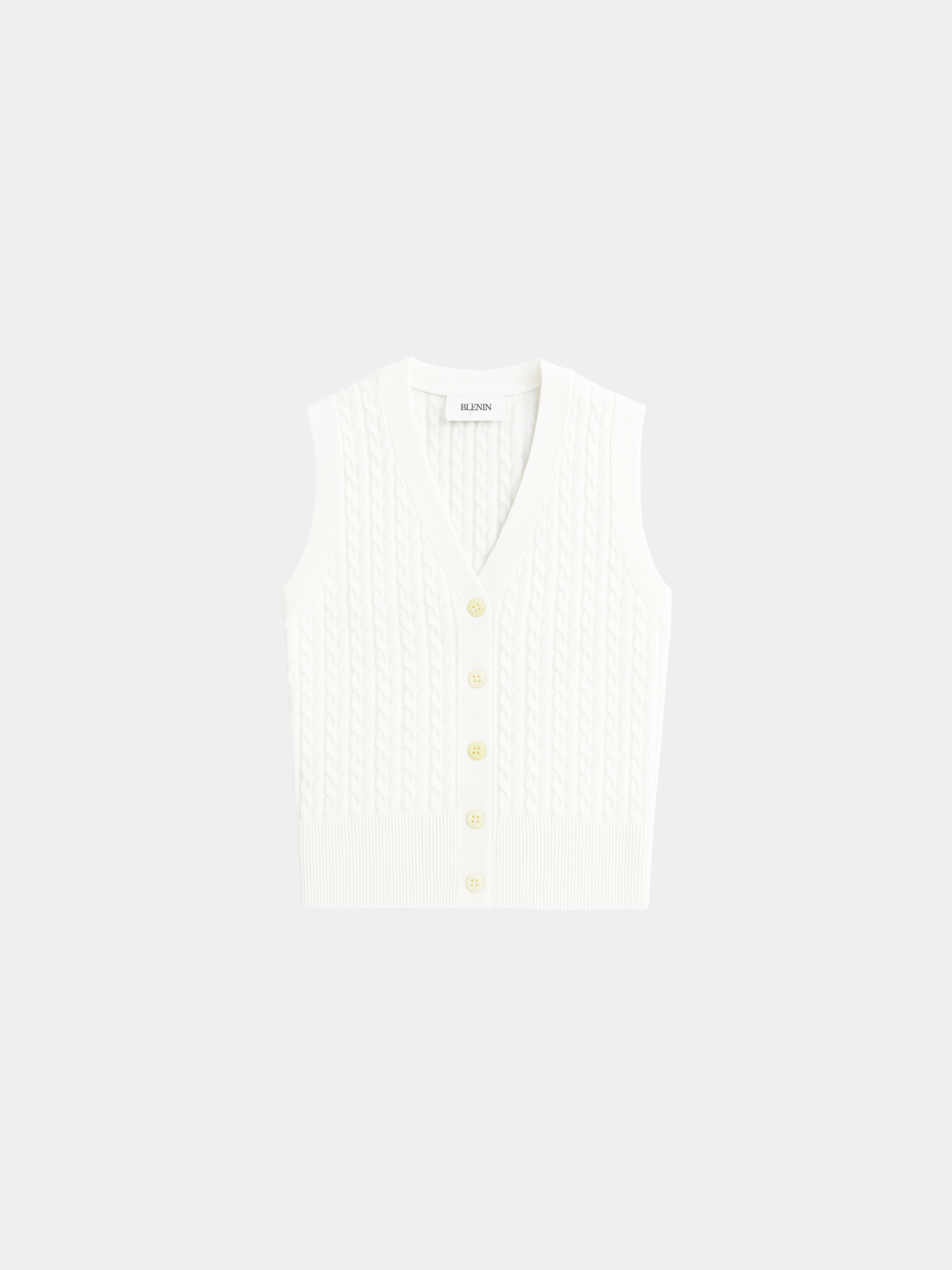 Chaleco tipo cárdigan clásico de punto trenzado