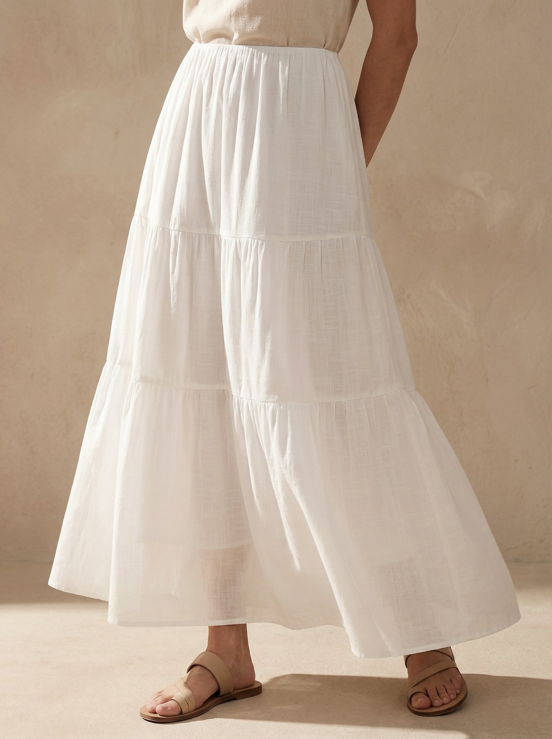 Falda con lazo y dobladillo con volantes